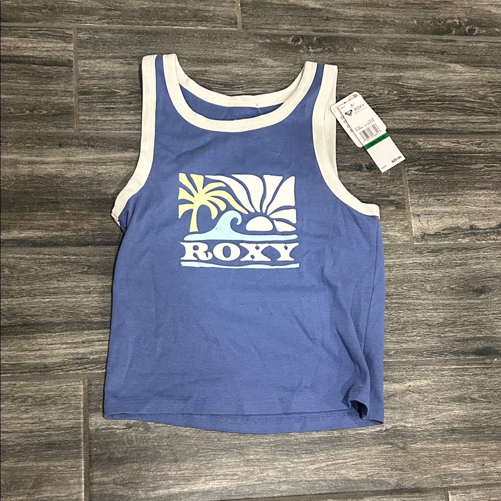Roxy Tropical Blue and White Tank Top